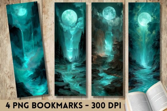 A Brand Designer's Review: Teal Moon Waterfall River Bookmark Graphics