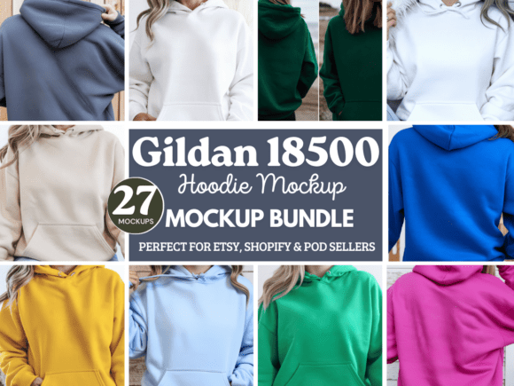 A Designer's Practical Review: The Gildan 18500 Hoodie Mockup Bundle 7 Graphics