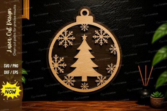 A Designer’s Assessment: The Christmas Ornament Tree SVG for Laser-Cut Wall Decor