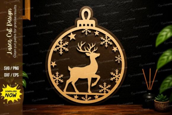 A Designer’s Take on the Reindeer Christmas Ornament Laser Cut SVG