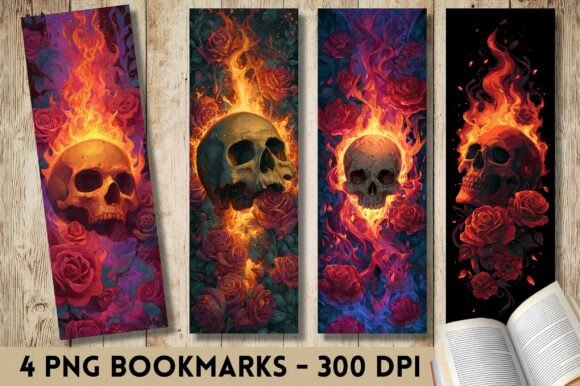 A Gothic Fire Skull Graphic for Bold Print Templates