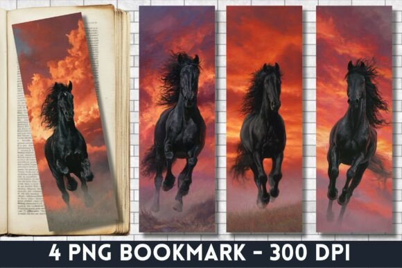 A Graphic Designer’s Review of the Majestic Black Horse Sunset Bookmark Print Templates