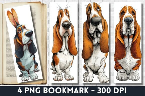 A Handcrafted Basset Hound Bookmark for Crafts & Graphics