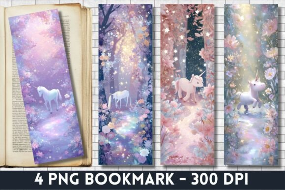 A Magical Pastel Unicorn Bookmark for Graphics & Crafts