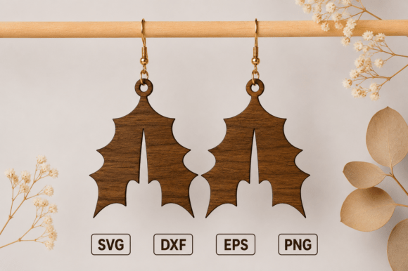 A Real-World Review of the Christmas Holly Dangle Earrings Laser Cut File
