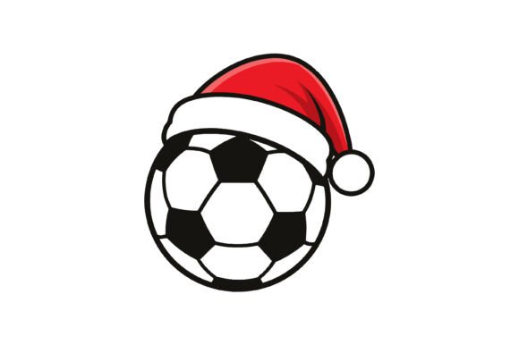 A Santa Hat Soccer Ball Icon for Crafty Graphics & Festive Branding
