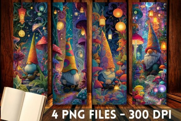 Magic Mushroom Gnome Forest Bookmark PNG Graphics for Crafts