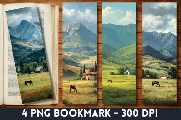 Scenic Mountain Horse Farm Bookmarks: A Graphic Designer's Review