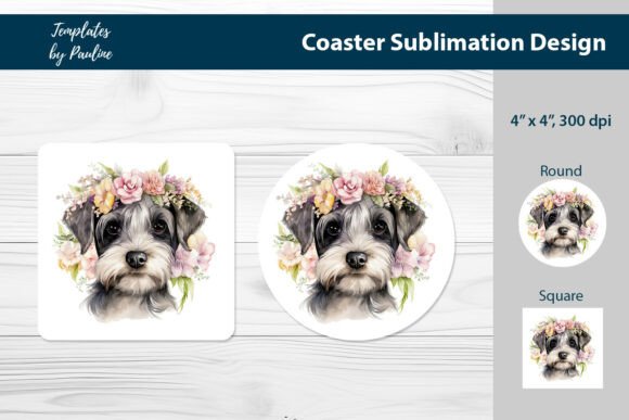 Schnauzer Square Coaster Sublimation: A Graphic Design Asset Review
