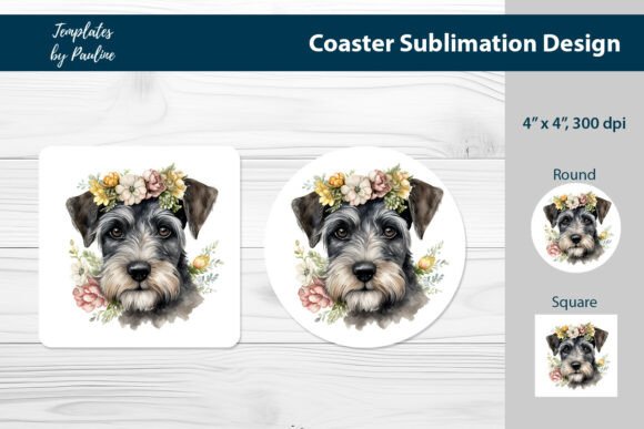 Schnauzer Sublimation: A Design for Car Coasters and Seasonal Graphics